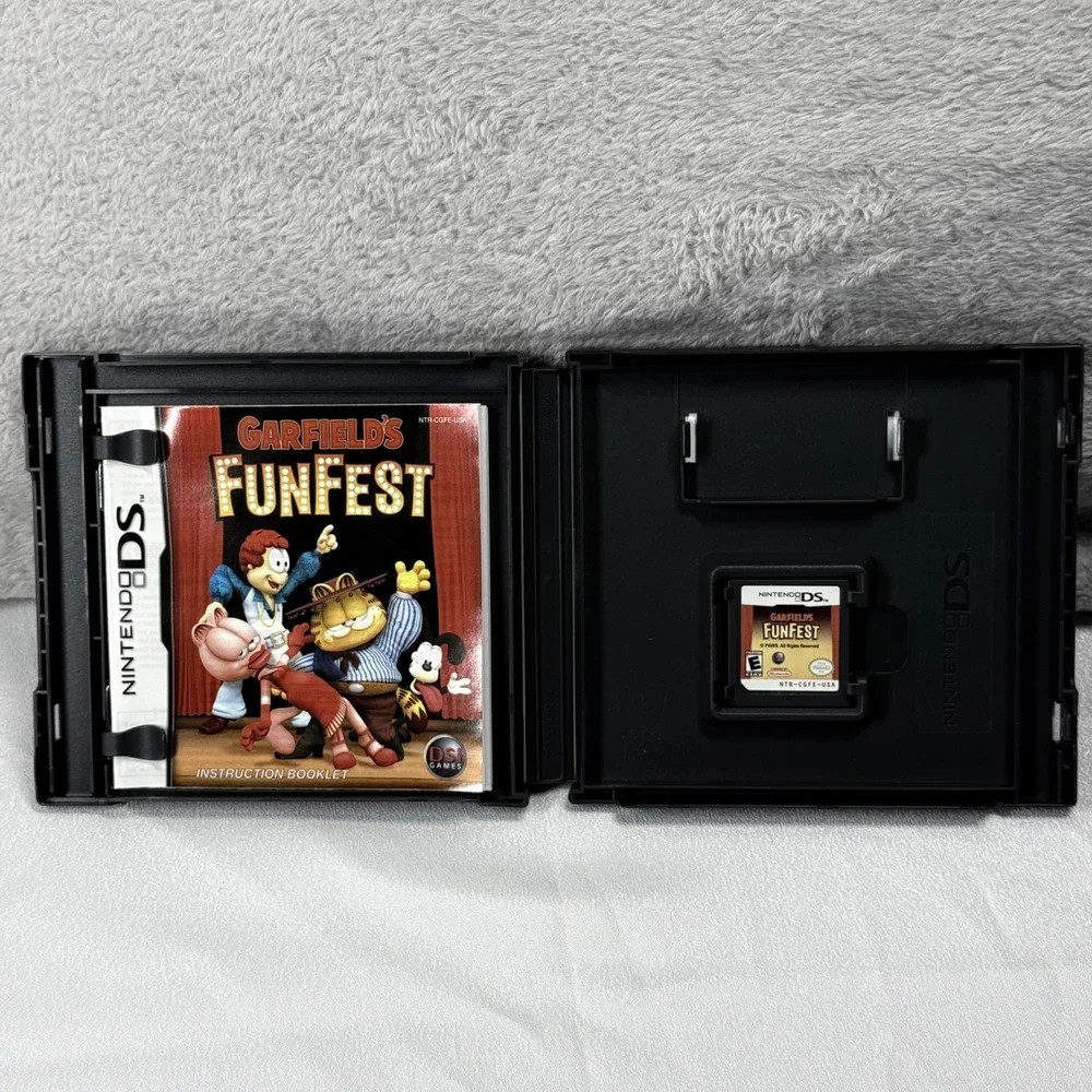 Nintendo Garfield's FunFest Nintendo DS Black Video Game CIB NTR-CGFE-USA